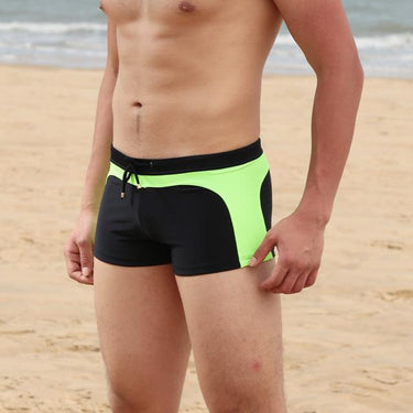 Men's Push-Up Low Waist Patchworked Shorts Underpants Swimwear - SolaceConnect.com