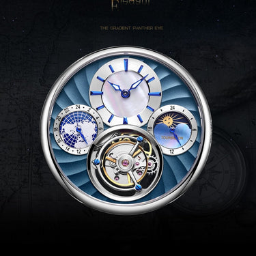 Men's Real Tourbillon Moon Phase Multifunction Mechanical Wristwatch - SolaceConnect.com