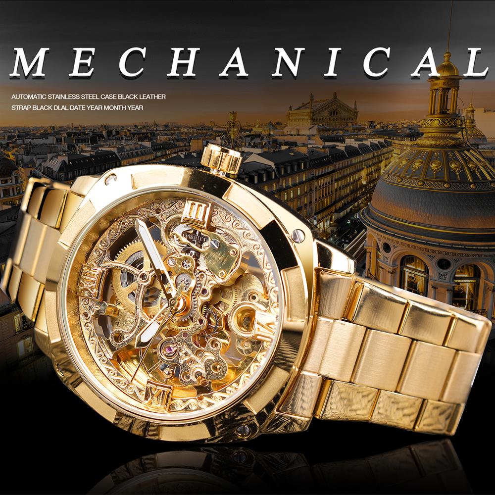 Men's Retro Automatic Mechanical Golden Design Luminous Hands Watch  -  GeraldBlack.com