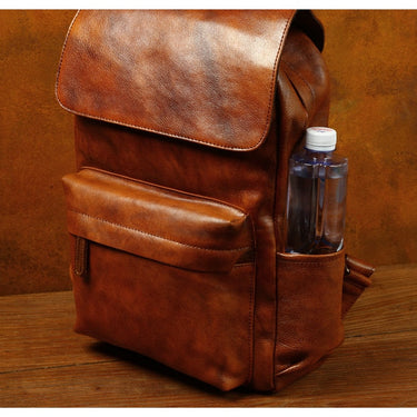 Men's Retro Handmade Genuine Leather Computer Large Backpacks  -  GeraldBlack.com