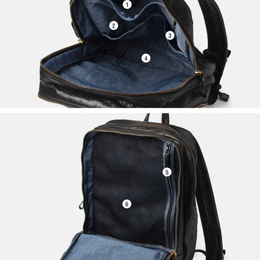 Men's Retro Handmade Genuine Leather Laptop Large Capacity Backpacks  -  GeraldBlack.com