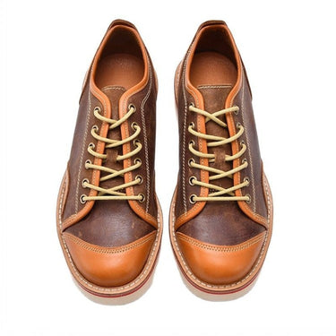 Men's Retro Round Toe England Style Lace Up Splice Work Dress Shoes  -  GeraldBlack.com