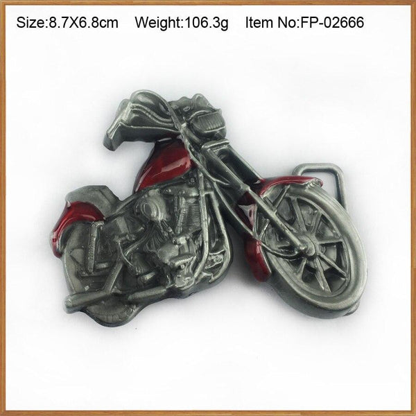 Men's Retro Zinc Alloy Red Enameled Cowboy Style Belt Buckle with 4cm Width Loop - SolaceConnect.com