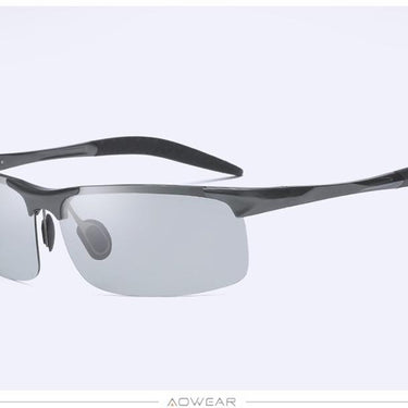 Men's Rimless Chameleon Glasses Aluminum Polarized Photochromic Sunglasses - SolaceConnect.com