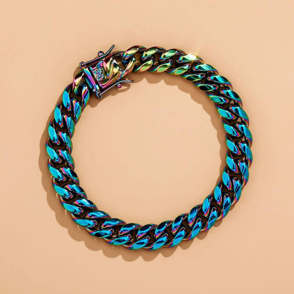 Men's Rock Hip Hop Fashion Colorful Stainless Steel Cuban Bracelets  -  GeraldBlack.com