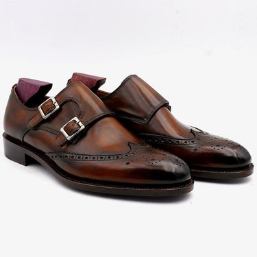 Men's Round Toe Full Grain Genuine Calf Leather Formal Brogue Shoes  -  GeraldBlack.com