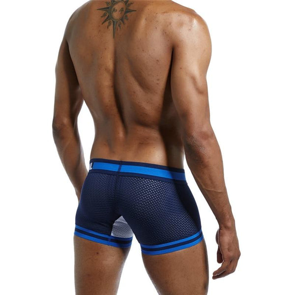 Men's Sexy Mesh Boxer Underpants Cotton Underwear Trunks with Pouch - SolaceConnect.com