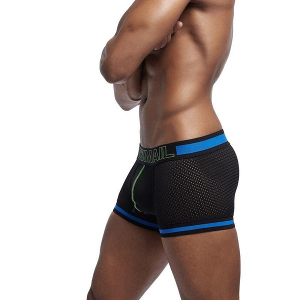 Men's Sexy Mesh Boxer Underpants Cotton Underwear Trunks with Pouch - SolaceConnect.com