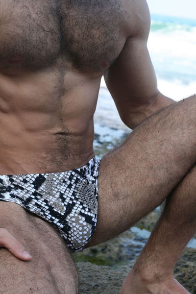 Men's Sexy Printed Swimwear Briefs Bikini Pad Inside Enhance Frontal Pocket - SolaceConnect.com