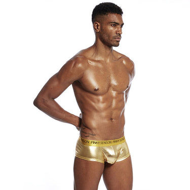 Men's Sexy Snake Skin Convex Low Open-Front Crotchless Underwear  -  GeraldBlack.com