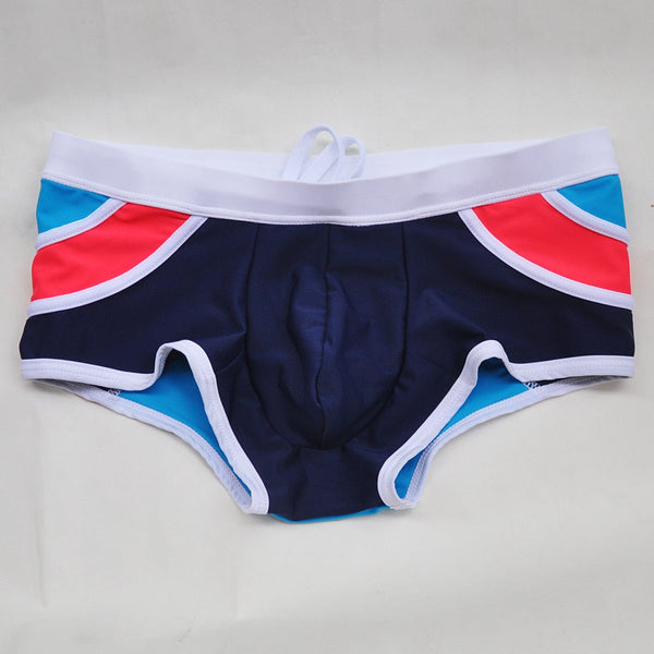 Men's Sexy Swimming Boxer Trunks Low Rise Mosaic Stripe Shorts Swimsuit  -  GeraldBlack.com