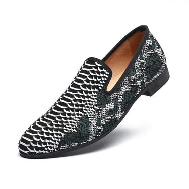Men's Shoes Crocodile Striped Leather Breathable Office Loafers  -  GeraldBlack.com