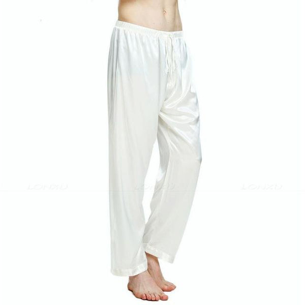 Men's Silk Satin Pajamas Pants Sleep Bottoms S M L XL 2XL 3XL 4XL Plus - SolaceConnect.com