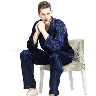 Men's Silk Satin Pajamas Set Sleepwear Loungewear S,M,L,Xl,2Xl,3Xl,4Xl  -  GeraldBlack.com