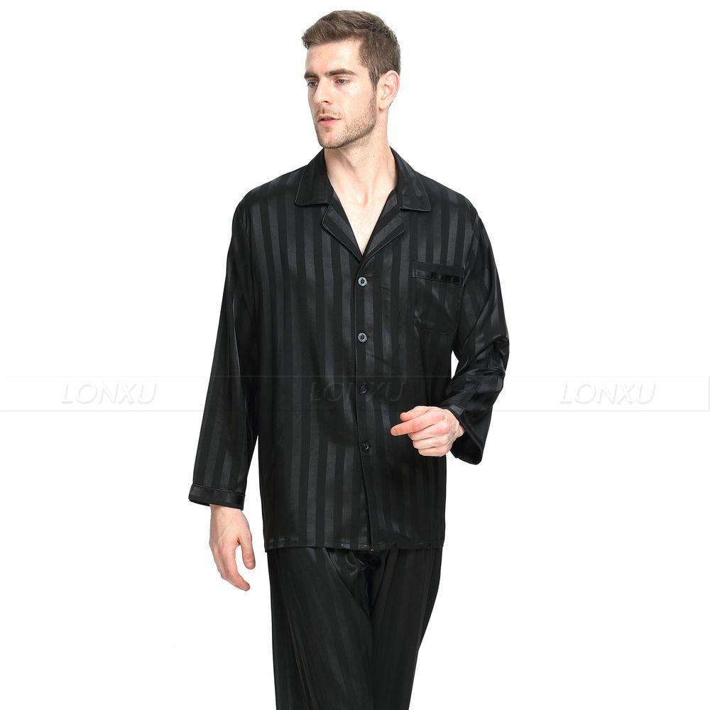 Men's Silk Satin Pajamas Set Sleepwear Loungewear S,M,L,Xl,2Xl,3Xl,4Xl  -  GeraldBlack.com