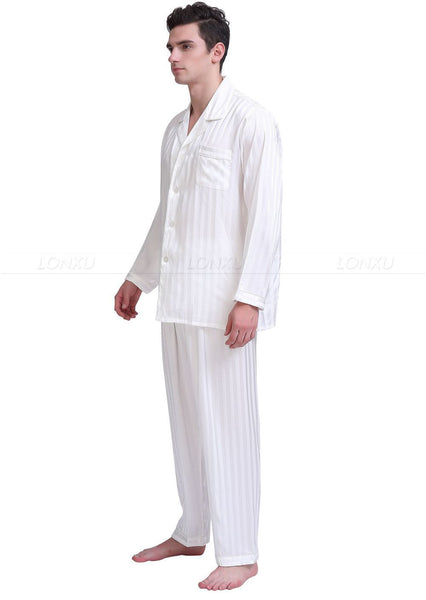 Men's Silk Satin Pajamas Set Sleepwear Loungewear S,M,L,Xl,2Xl,3Xl,4Xl - SolaceConnect.com
