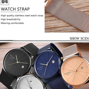 Men's Simple Casual Creative Luxury Steel Fashion Quartz Watches - SolaceConnect.com
