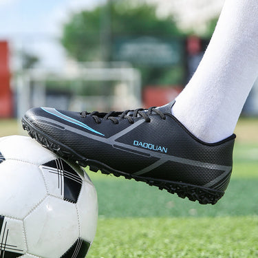 Men's Size 32-47 Black Turf AG Lace-up Breathable Soccer Shoes  -  GeraldBlack.com
