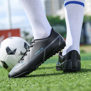 Men's Size 32-47 Black Turf AG Lace-up Breathable Soccer Shoes  -  GeraldBlack.com