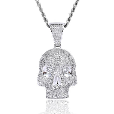Men's Skull Pendant Celebrity Style Micro Zircon Hip Hop Fashion Necklace  -  GeraldBlack.com