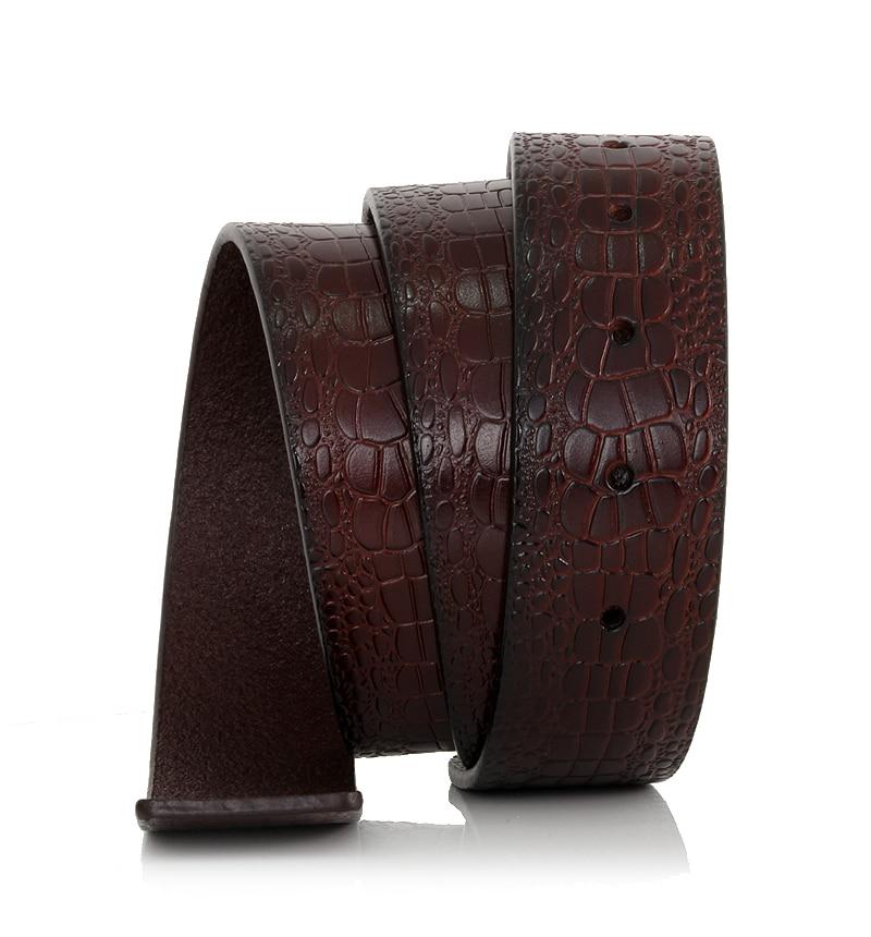 Men's Smooth Genuine Cowskin Leather Striped Strap Belt without Buckle  -  GeraldBlack.com