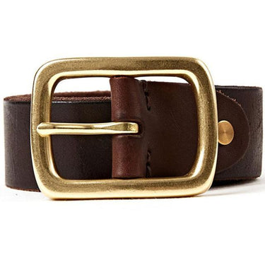 Solid Mens Genuine Leather Belts with Brass Pin Buckle Metal Belt for Men Jeans Accessories 3.8cm - SolaceConnect.com