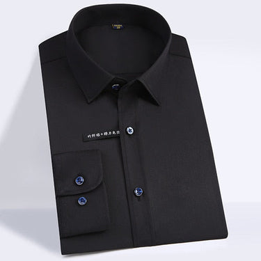 Men's Solid Color Pocketless Regular Fit Non-Iron Long Sleeve Shirts  -  GeraldBlack.com