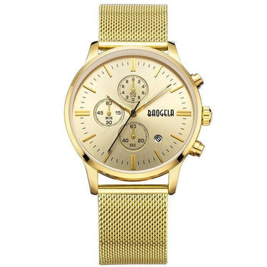 Men's Sports Fashion Stainless Steel Mesh Band Watches with Auto Date - SolaceConnect.com