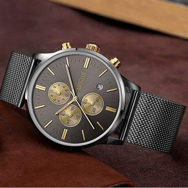 Men's Sports Fashion Stainless Steel Mesh Band Watches with Auto Date  -  GeraldBlack.com