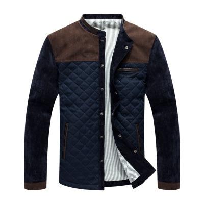 Men's Spring Autumn Casual College Baseball Jacket with Patchwork - SolaceConnect.com