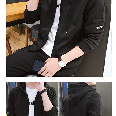 Men's Spring Autumn Casual Streetwear Hooded Zipper Sweatshirts - SolaceConnect.com