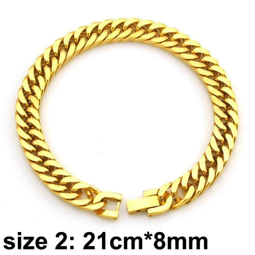 Men's Stainless Steel Silver and Gold Color Rope Chain Bracelets  -  GeraldBlack.com
