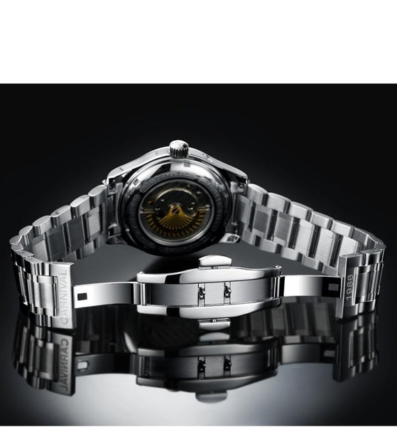 Men's Stainless Steel Waterproof Automatic Military Sports Watch - SolaceConnect.com