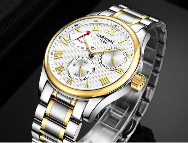 Men's Stainless Steel Waterproof Automatic Military Sports Watch - SolaceConnect.com