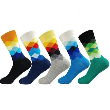 High Quality Standard Cotton Colorful Casual Men's Crew High Socks - SolaceConnect.com