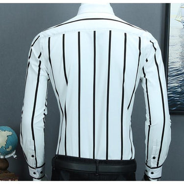 Men's Standard Fit Button Down Stylish Color Block Striped Cotton Shirts - SolaceConnect.com