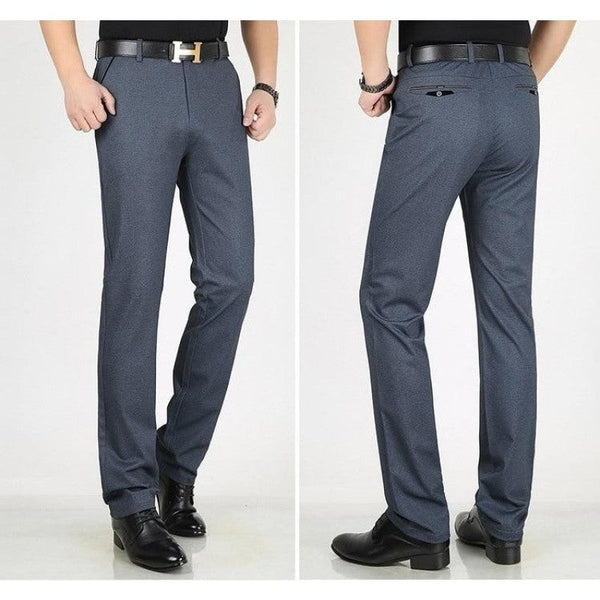 Men's Straight Business Suit Trousers Big Size Classic Formal Summer Pants  -  GeraldBlack.com