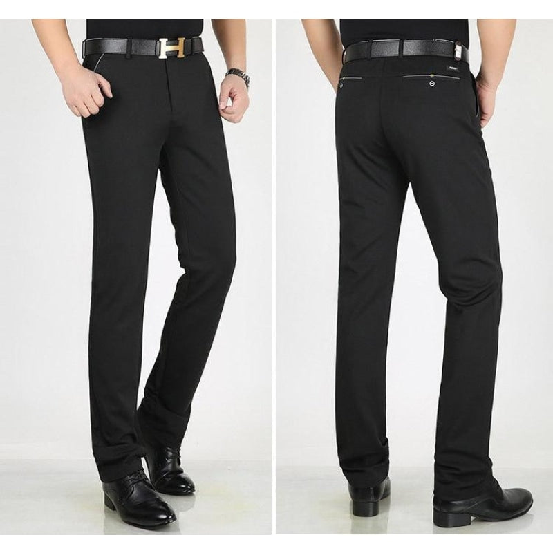 Men's Straight Business Suit Trousers Big Size Classic Formal Summer Pants  -  GeraldBlack.com