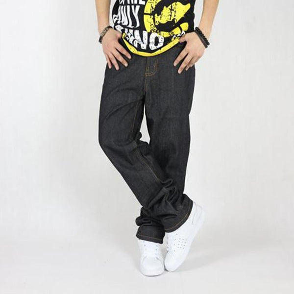 Men's Street Style Loose Jeans Plus Size Embroidery Hip Hop Pants - SolaceConnect.com