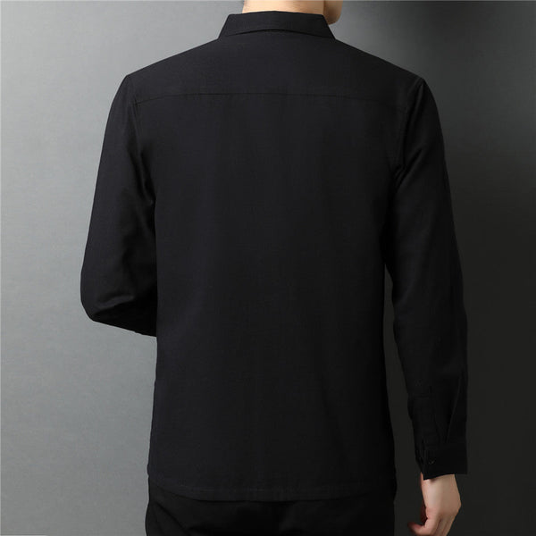 Men's Streetwear Fashion Style Big Pocket Cotton Long Sleeve Shirt  -  GeraldBlack.com