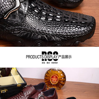 Men's Summer Casual Genuine Leather Beginner Rubber Designer Dress Shoes  -  GeraldBlack.com