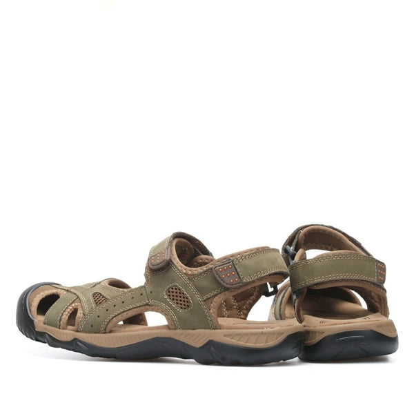 Men's Summer Casual Genuine Leather High Beach Sandal Slippers  -  GeraldBlack.com