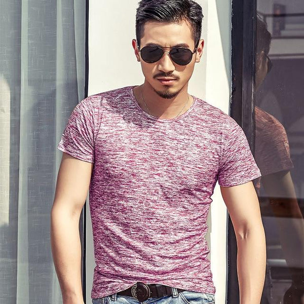 Men's Summer Casual Long Sleeve Slim Basic Tops Stretch T-shirt - SolaceConnect.com