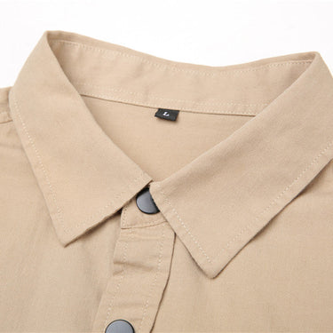 Men's Summer Cotton Streetwear Fashion Big Pocket Long Sleeve Shirt  -  GeraldBlack.com