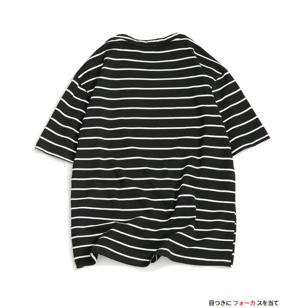 Men's Summer Fashion O-neck Short-sleeved Slim Fit Striped T-shirt  -  GeraldBlack.com