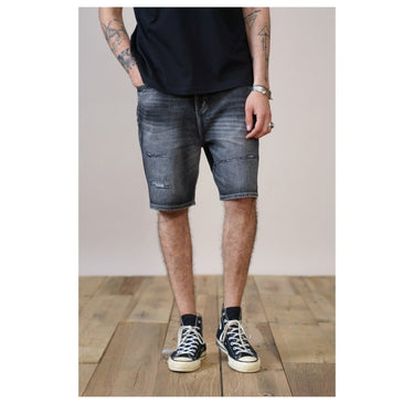 Men's Summer Fashion Ripped Loose 100% Cotton Oversize Denim Shorts<br>  -  GeraldBlack.com