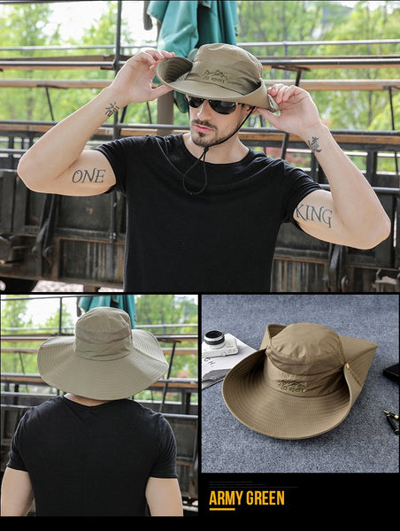 Men's Summer Fisherman Outdoor Camouflage Mountaineering Sunscreen Hat - SolaceConnect.com