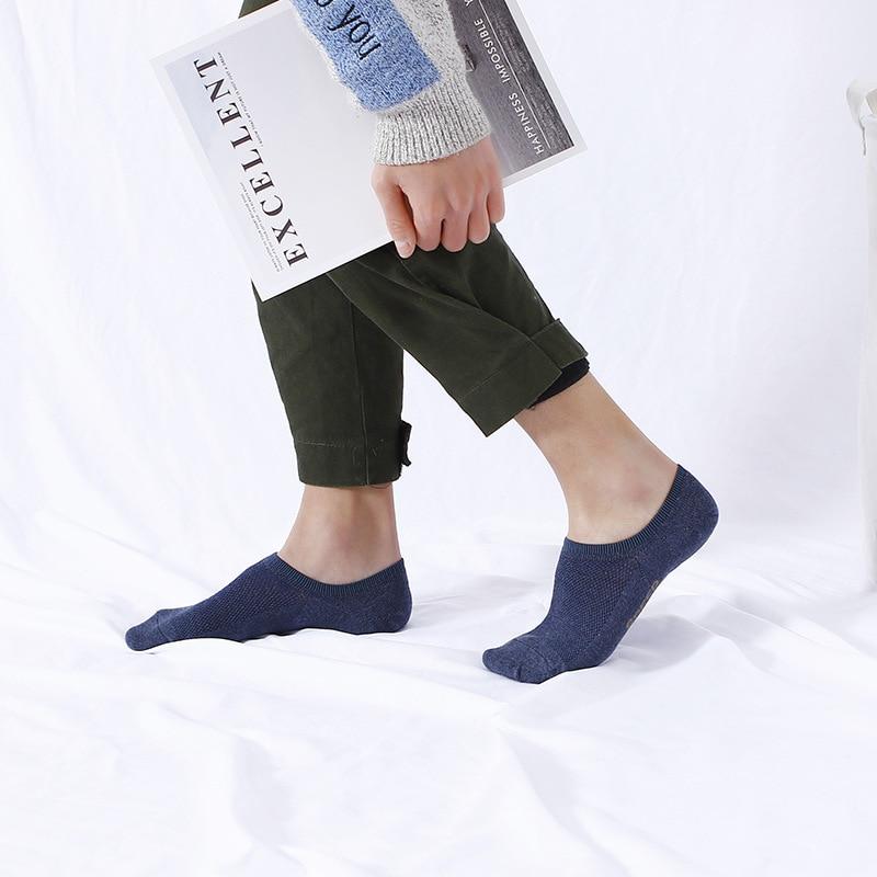Men's Summer Printed Combed Cotton Mesh Invisible Ankle Socks  -  GeraldBlack.com