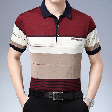 Men's Summer Short Sleeve Polo Shirt Pocket Striped Clothing Polos Shirts Fashion Slim Poloshirt 41303  -  GeraldBlack.com