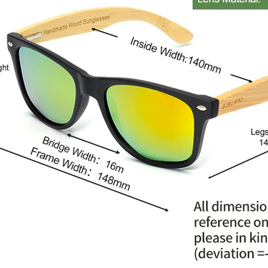 Men's Summer Style Vintage Black Square Mirrored Bamboo Travel Sunglasses  -  GeraldBlack.com